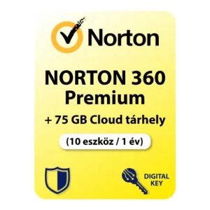 Norton 360 Premium (EU) + 75 GB Cloud tárhely (10 eszköz / 1év)